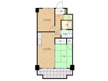 足立インターハイツ(2LDK/2階)の間取り写真