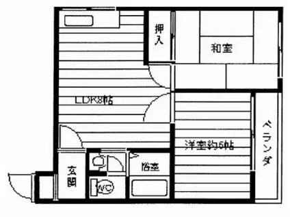 メゾングレース(2LDK/3階)の間取り写真