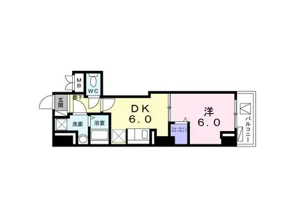 セレーノ トウキョウ(1DK/6階)の間取り写真