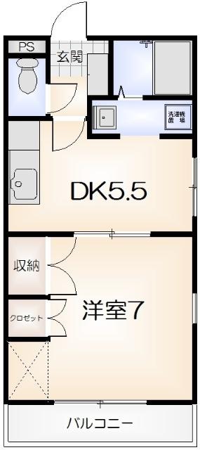 中山ビル2番館(1DK/4階)の間取り写真