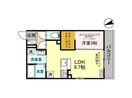 REGU(1LDK/2階)の間取り写真