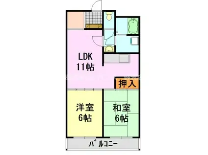 寺町技研ビル(2LDK/3階)の間取り写真