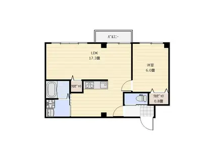 ダイドーマンション若松(1LDK/5階)の間取り写真