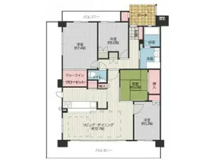 リビオ小松セレシア(4LDK/5階)の間取り写真