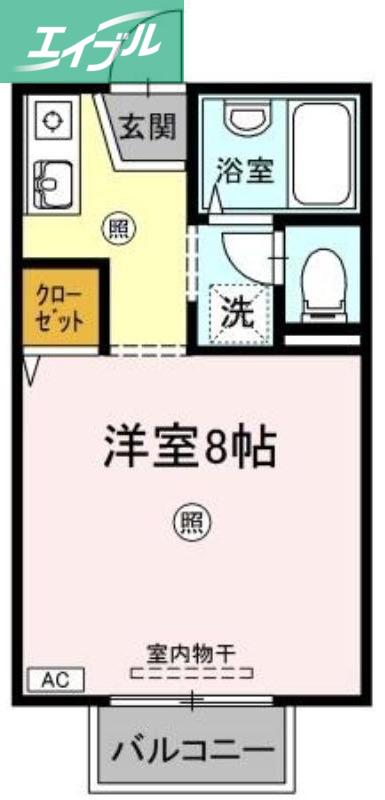 レジデンス高柳A棟(1K/2階)の間取り写真