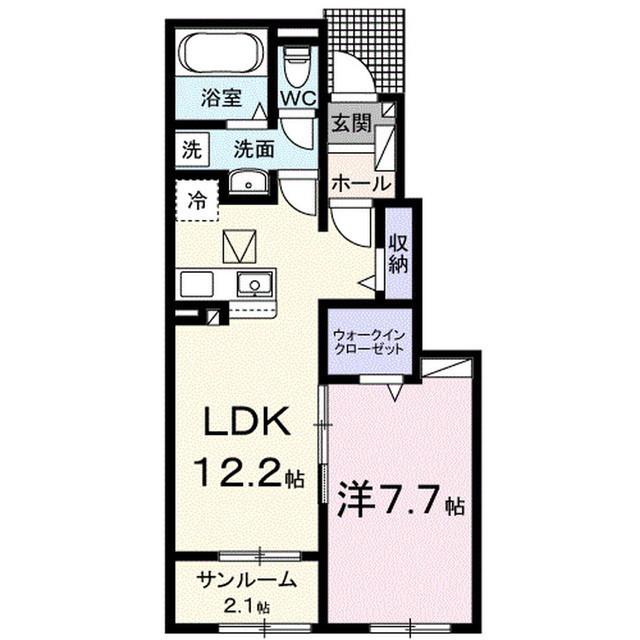 ラッフィナートカーサ西軽井沢A(1LDK/1階)の間取り写真