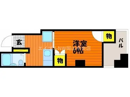 キャステル 3(1K/5階)の間取り写真