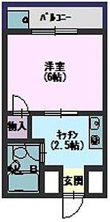 新栄マンション(1K/4階)の間取り写真