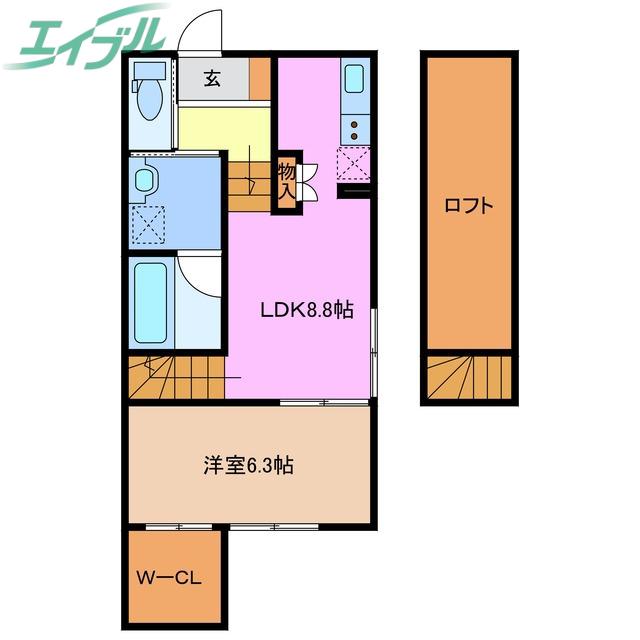 OLIVE MAISON(1LDK/2階)の間取り写真