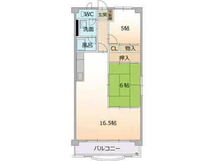エスペランス(2LDK/1階)の間取り写真