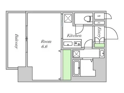 ラグゼ海老江II(1K/5階)の間取り写真