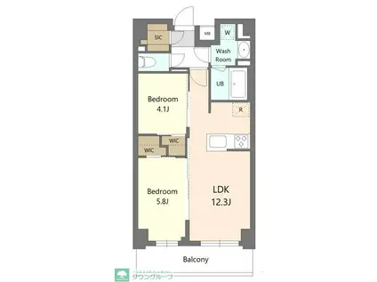 S-RESIDENCE東浦和AGUA(2LDK/4階)の間取り写真