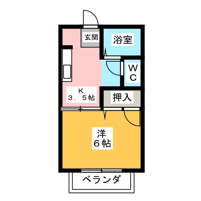 パール利平治(1K/2階)の間取り写真
