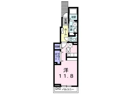 ラメール 若王子 B(ワンルーム/1階)の間取り写真