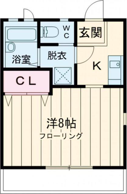 ラフォーレ新屋敷(1K/2階)の間取り写真