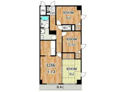 リアライズ花小金井(3LDK/4階)の間取り写真