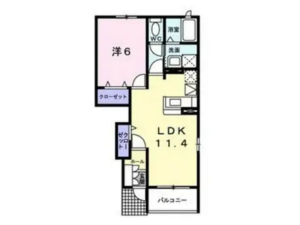 カランコエ(1LDK/1階)の間取り写真