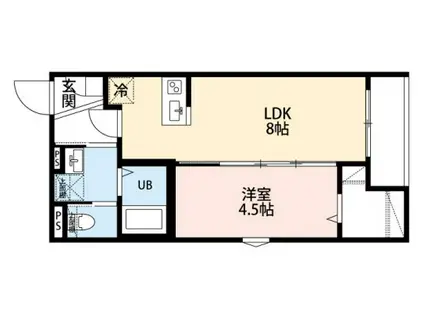 ラネージュ海老名(1LDK/3階)の間取り写真