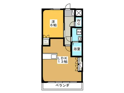 カサ・ボニータ(1LDK/2階)の間取り写真