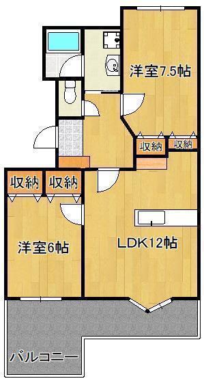 レイブリック東水町(2LDK/2階)の間取り写真