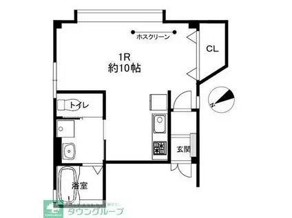 荒川ビル(ワンルーム/2階)の間取り写真