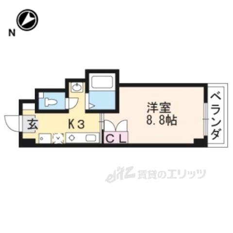 ベクヴェーム21(1K/3階)の間取り写真