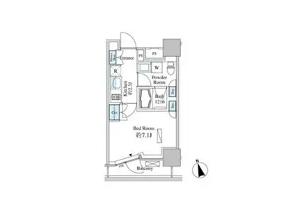 ベルファース芝浦タワー(1K/14階)の間取り写真