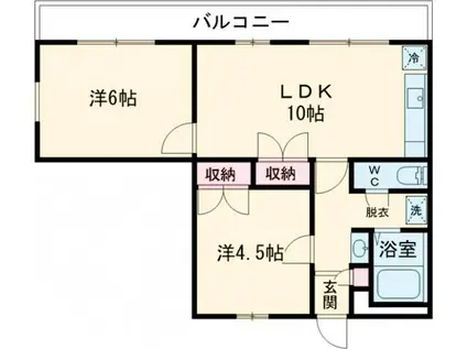 ダイコーポ西藤江(2LDK/3階)の間取り写真