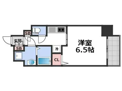レオンコンフォート上本町(1K/5階)の間取り写真