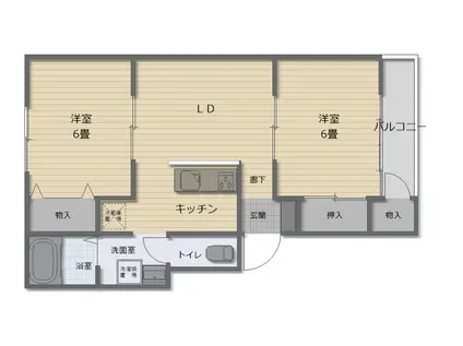 ヴェルドミールN(2DK/1階)の間取り写真
