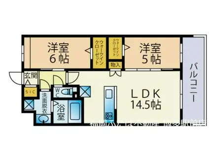 ビーコンヒル田島(2LDK/2階)の間取り写真