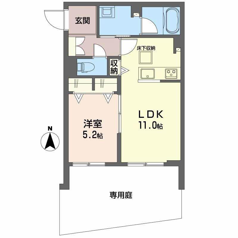 シャーメゾン マーサ東山(1LDK/1階)の間取り写真