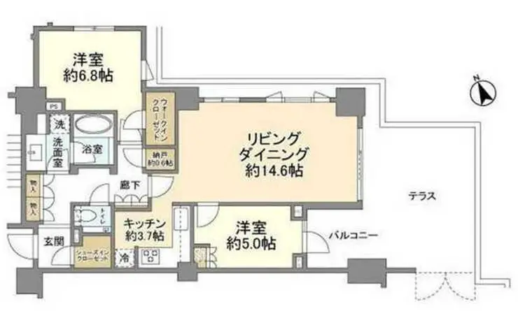 ミッドガーデン赤坂氷川 1階階 間取り