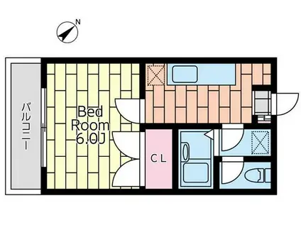 シルビア(1K/2階)の間取り写真