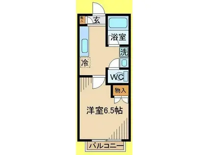 コーポアケシロ(1K/1階)の間取り写真