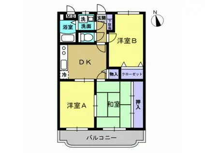 ユーミーサンライズ(3DK/3階)の間取り写真