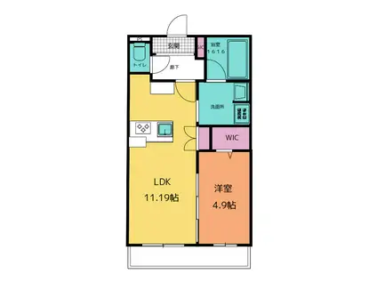 中原マンションII(1LDK/3階)の間取り写真