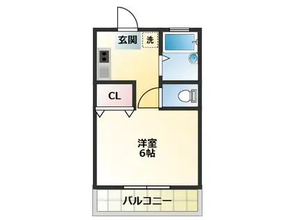 澤登ハイツB(1K/2階)の間取り写真