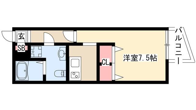 BRANCHE千種公園(ワンルーム/1階)の間取り写真