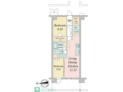 トラープランド蒼麗館(2LDK/1階)の間取り写真