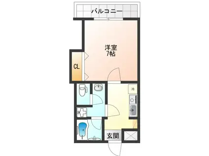 清水が丘 K PALACE(1K/3階)の間取り写真