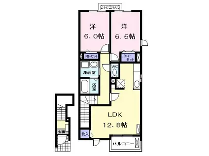 サンリット I(2LDK/2階)の間取り写真
