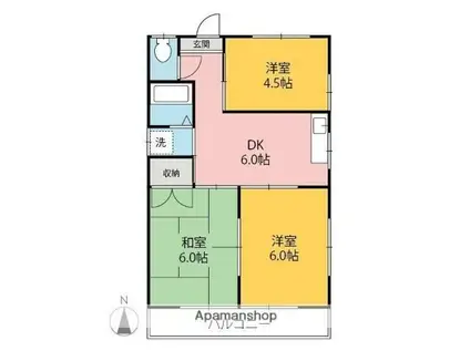 イシイハイツ(3DK/1階)の間取り写真