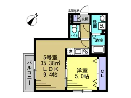 RIZE春日部(1LDK/3階)の間取り写真