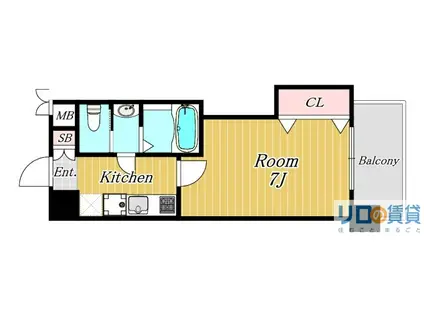 LUXE新大阪イーストII(1K/13階)の間取り写真