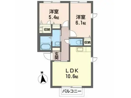 ソディア A(2LDK/2階)の間取り写真