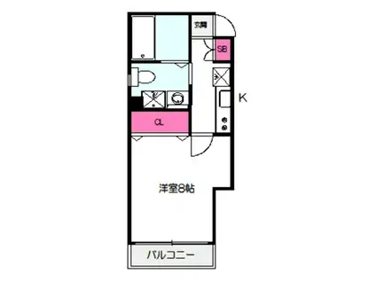ベリーウェルII(1K/6階)の間取り写真