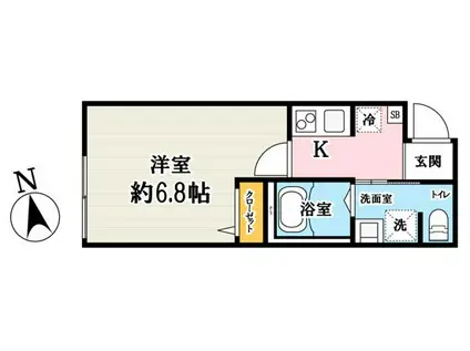 モンターニャ・グランデ東岩槻A(1K/1階)の間取り写真