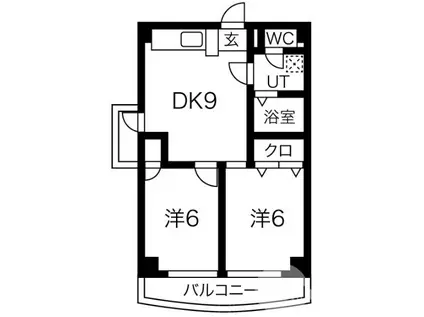 エステートⅡ番館(2DK/2階)の間取り写真