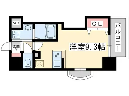 ラグゼ新大阪4(ワンルーム/13階)の間取り写真
